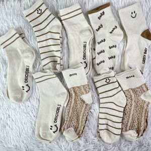 Kawaii Japanese Cotton Socks - Casual Mid-Tube Sock Women Fashion Footwear 9pair